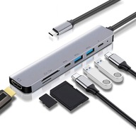 Adaptér 7v1 HUB USB-C HDMI 4k PD SD 2x USB 3.0