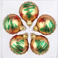 Ozdoby 6cm/5ks, sklenený dekor, ozdoby na vianočný stromček