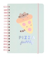 Pusheen Pizza kitty tyrkysový bodkovaný zápisník A5 Pusheen Pizza kitty tyrkysový bodkovaný zápisník A5