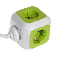 Elektrická zásuvková rozdvojka GreenBlue zelená MagicCube GB118 4 zásuvky Elektrická zásuvková rozdvojka GreenBlue zelená MagicCube GB118 4 zásuvky
