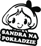 Samolepka SANDRA V AUTE do auta 18x15 farieb Samolepka SANDRA V AUTE do auta 18x15 farieb