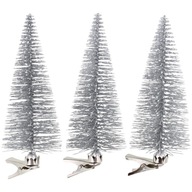 Ozdobné vianočné stromčeky s klipmi 3 SILVER