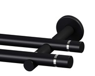 Tokijská záclonová tyč 200cm dvojitá 19/19mm čierna kovová Tokijská záclonová tyč 200cm dvojitá 19/19mm čierna kovová