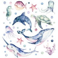Samolepky na stenu pre deti oceánsky delfín more S Samolepky na stenu pre deti oceánsky delfín more S