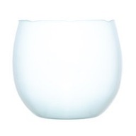 Biela sklenená váza W-278A optika V:12cm H:12cm