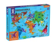 Puzzle Svet dinosaurov s el. v tvare dinosaurov 80 kusov, 5+, Mudpuppy