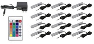 12x RGB LED klipy na sklenené police, klip SET 12x RGB LED klipy na sklenené police, klip SET