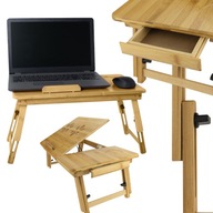 Vergionický drevený stolík na notebook, nastaviteľný, odolný stojan