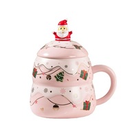 Keramický vianočný hrnček Creative Painted Tea Cup Pink