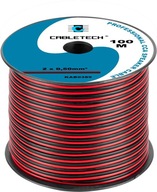 Reproduktorový kábel 0,5mm2 CCA 100m čierno-červený