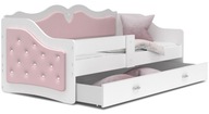 Čalúnená posteľ 180x80 ružová + matrac LILI