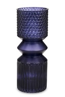 Geometrická fialová sklenená váza 30x11cm