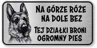 Pozor pes znak - nemecký ovčiak vtipný Pozor pes znak - nemecký ovčiak vtipný