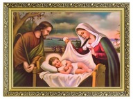 Plienkový obraz Svätej rodiny Zlatý rám 60x80