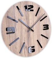 Tiché drevené nástenné hodiny, Dub, 50 cm, VEĽKÉ povalové