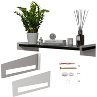 Závesná nástenná polica Obývacia izba Predsieň Loft Biela+Čierna MiniPearl Závesná nástenná polica Obývacia izba Predsieň Loft Biela+Čierna MiniPearl