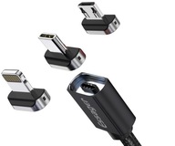 Magnetický USB kábel 2m 3,0A microUSB + USB typ C