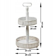 Biely drevený tanier, 2 úrovne, prelamovaný, 48 cm Biely drevený tanier, 2 úrovne, prelamovaný, 48 cm