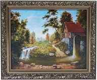 OBRAZ 50x60 NA KRAJINKU ZDOBENÝ ZLATÝ RÁM OBRAZ 50x60 NA KRAJINKU ZDOBENÝ ZLATÝ RÁM