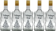 5x VIANOČNÁ FĽAŠA WAVE 500 ml S POTLAČOU NA LIKÉR LIKÉR VÍNO ŠŤAVU 5x VIANOČNÁ FĽAŠA WAVE 500 ml S POTLAČOU NA LIKÉR LIKÉR VÍNO ŠŤAVU