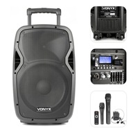 Vonyx AP1200PA 12'' stĺpik + mikrofóny + bodypack
