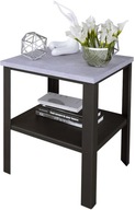 Skrutkovaný stôl s policou Loft Obývacia izba 40x40x45 Čierny+svetlý betón
