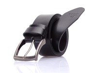 Čierny kožený opasok Arius Black Smooth pre slim džínsy a šortky Čierny kožený opasok Arius Black Smooth pre slim džínsy a šortky