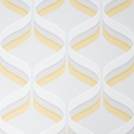 Tapeta na stenu s geometrickým vzorom vĺn, sivá a žltá Tapeta na stenu s geometrickým vzorom vĺn, sivá a žltá