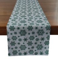 Vianočný behúň na stôl 40x180 zelená vločka