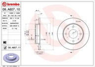 BREMBO 08.A607.11 Brzdový kotúč