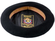 PÁNSKY ZIMNÝ BERET GRAND CLASSIC VÝVAR Z VLNY ŠITÝ, ELEGANTNÝ ČIERNY 57CM