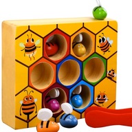 Drevená voštinová hra Chyť včelu Zábava pre deti