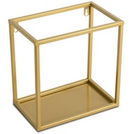 Zlatá závesná kovová nástenná polica, 24 cm poschodie