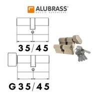 35/45 + G35 / 45 cylindrické vložky, 1 kľúčový systém, mosadz