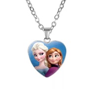 Elsa a Anna srdiečkový náhrdelník pre dievčatko