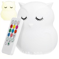 NOČNÁ LAMPA PRE DETI, sova LED USB s diaľkovým ovládaním, silikón, 3 režimy svietenia NOČNÁ LAMPA PRE DETI, sova LED USB s diaľkovým ovládaním, silikón, 3 režimy svietenia