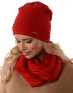 Červený dámsky SET ČIAPKA S BUBLIČKOU fleece K1 Červený dámsky SET ČIAPKA S BUBLIČKOU fleece K1