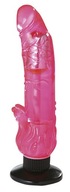 Vibrátor s vložkou na klitoris, prísavka 21cm