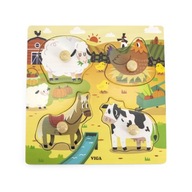 VIGA Drevené puzzle so špendlíkmi Farma 12m VIGA Drevené puzzle so špendlíkmi Farma 12m