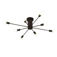 Lampa Jednoduché čierne 8 hlavové stropné svietidlo Lampa Jednoduché čierne 8 hlavové stropné svietidlo