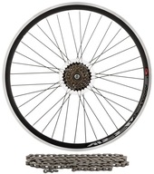 Koleso 26 vzadu + 6-rýchlostná voľnobežka SHIMANO + reťaz Koleso 26 vzadu + 6-rýchlostná voľnobežka SHIMANO + reťaz