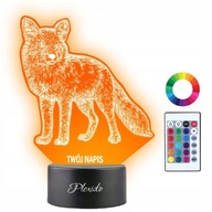 3D LED nočná lampa Fox Fox Darujte Váš nápis Gravírovanie mena 16 farieb 3D LED nočná lampa Fox Fox Darujte Váš nápis Gravírovanie mena 16 farieb