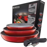 AMBITION SET panvíc JASPER, rukoväť, INDUKCIA, 4 ks AMBITION SET panvíc JASPER, rukoväť, INDUKCIA, 4 ks
