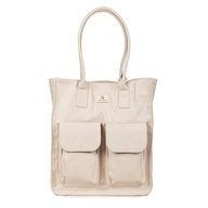 POĽSKÁ LAURA BIAGGI SHOPPER TAŠKA NA RAMENO, BÉŽOVÁ EKO KOŽA