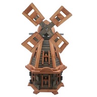 Drevený záhradný veterný mlyn 85 cm tik - antracit PL