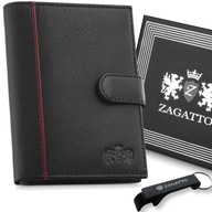 Pánska čierna kožená peňaženka ZAGATTO kožená RFID vertikálna, odolná, priestranná