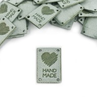 Prémiová nubuková etiketa Ručne vyrábané seladónové srdce 20x30 1