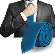 Pánska hladká jednofarebná kravata, MODRÝ sled