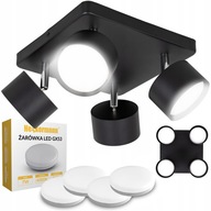 ZÁVESNÉ STROPNÉ LAMPA, 4-BODOVÝ BODOVÝ LUSTER, LED SVIETIDLO + 4 ŽIAROVKY GX53 ZÁVESNÉ STROPNÉ LAMPA, 4-BODOVÝ BODOVÝ LUSTER, LED SVIETIDLO + 4 ŽIAROVKY GX53
