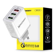 RÝCHLE NABÍJANIE QC 3.0 RÝCHLA NABÍJAČKA 3x USB 30W RÝCHLE NABÍJANIE QC 3.0 RÝCHLA NABÍJAČKA 3x USB 30W